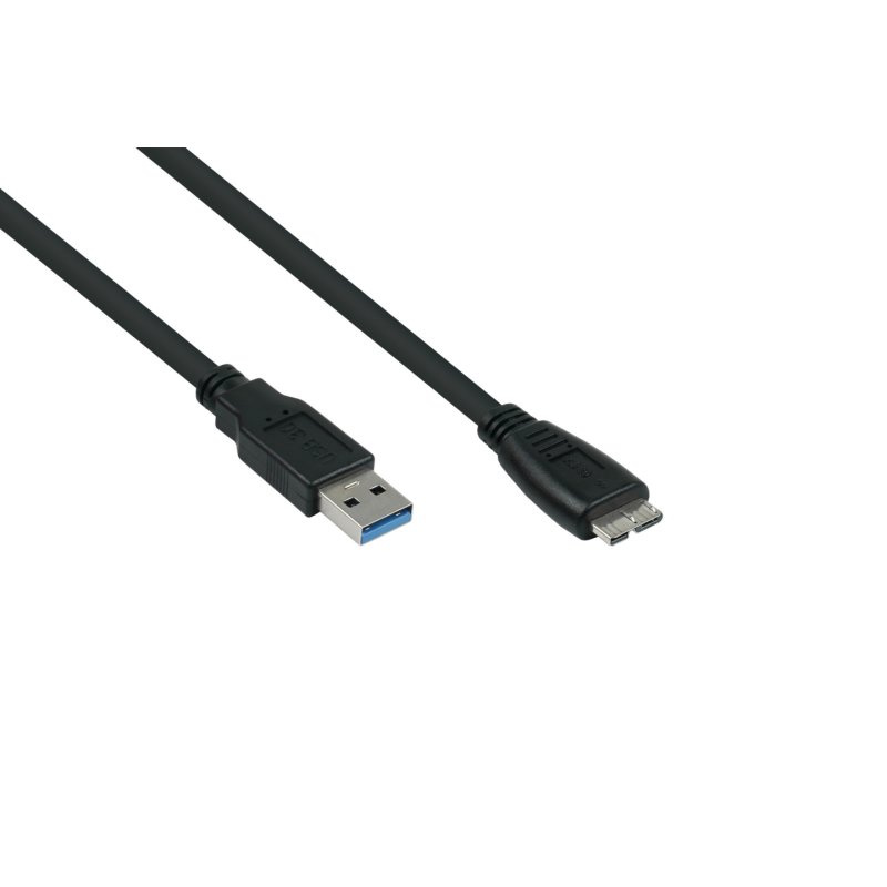 kabelmeister USB3.0 Kabel A-Micro B UL schwarz 1m