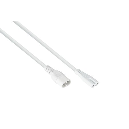 kabelmeister Euro-Verläng. Stecker C8 an C7, weiß, 1m