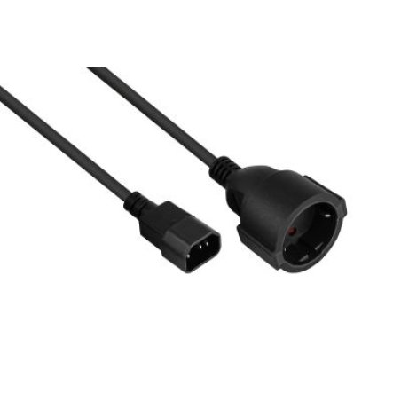 kabelmeister Netzkabel C14 an Schutzkontakt-Buchseschw. 1m