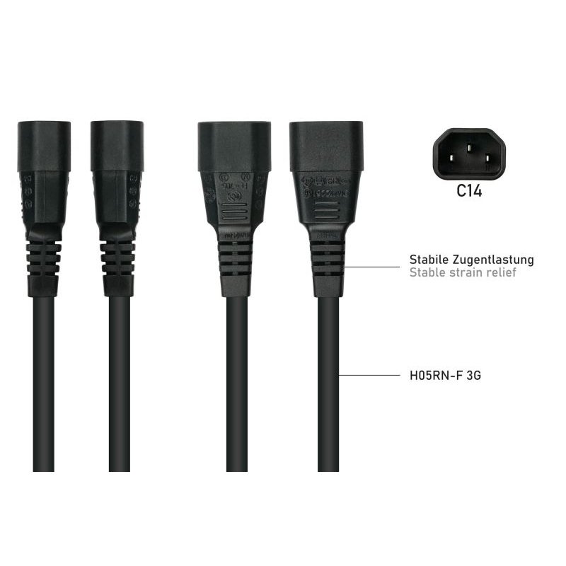 Kabelmeister SK1450-S005 power cable Black 0.5 m IEC C14 IEC C15