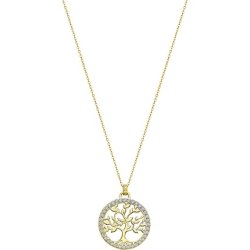 Lotus Silver Necklace Femme Arbre De Vie Plaque Or - Lp1746-1/2