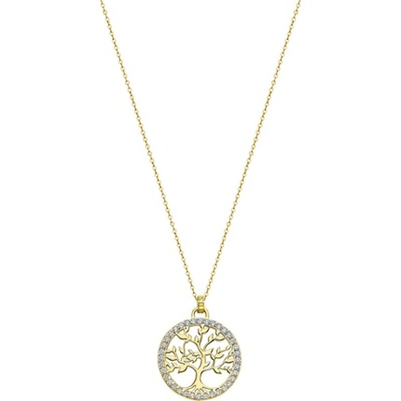 Lotus Silver Necklace Femme Arbre De Vie Plaque Or - Lp1746-1/2
