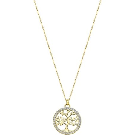 Lotus Silver Necklace Femme Arbre De Vie Plaque Or - Lp1746-1/2