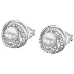 Lotus Silver Lp3095-4/1 Women's Pearls Collection Earrings In Silver