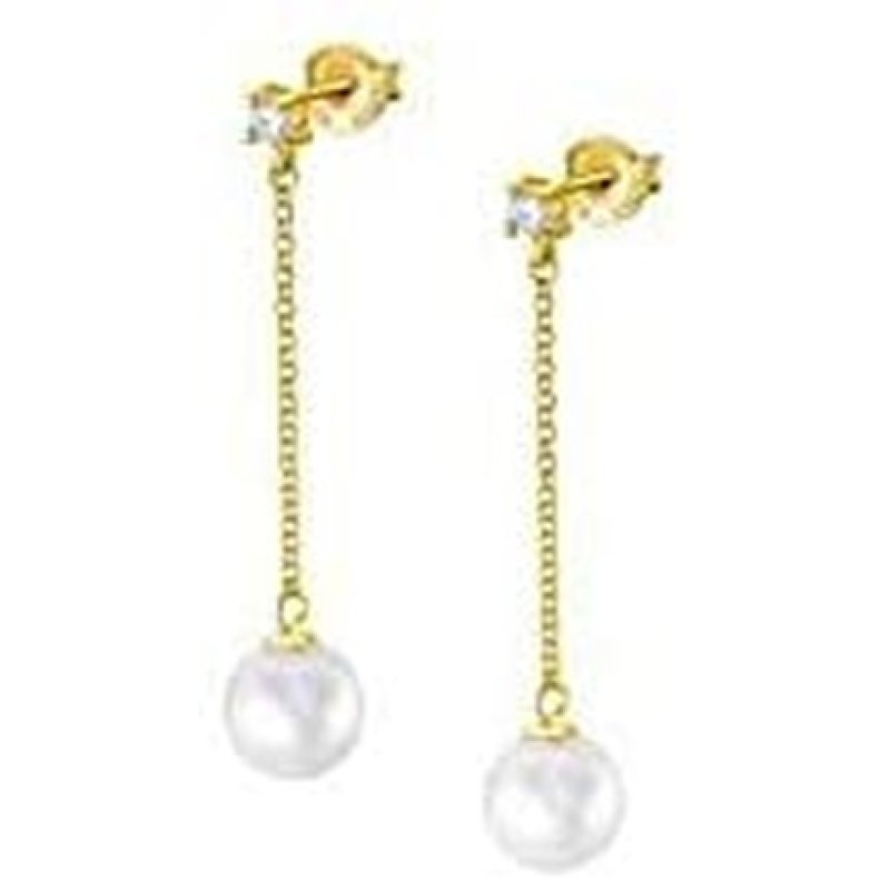 Lotus Silver Lp1932-4/1 Ladies Earrings From The Pearls Collection In Silver