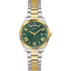 Guess Women's Luna Daydate Watch Silver Gold 36mm Gw0308l5