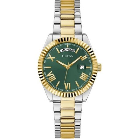 Guess Women's Luna Daydate Watch Silver Gold 36mm Gw0308l5