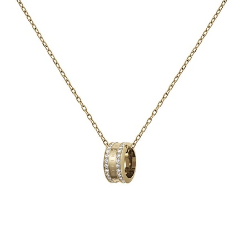 Daniel Wellington Elan Lumine Sparkling Gold Plated Circle Pendant Necklace