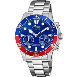 Lotus 18800/4 Connected Collection, 44.5 Mm Blue Case With Steel Strap For Men