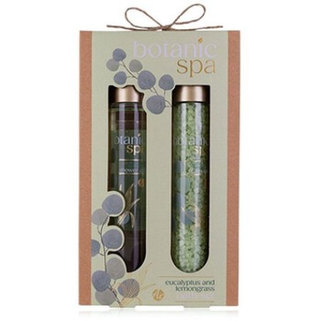 Accentra Botanic Spa Set with Eucalyptus & Lemongrass Scent - 60ml Shower Gel and 80g Bath Salt