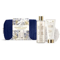 The Luxury Bathing Company Gift Set for Body Care in Cosmetic Bag Bergamot Ginger Lemongrass
