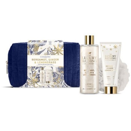 The Luxury Bathing Company Gift Set for Body Care in Cosmetic Bag Bergamot Ginger Lemongrass