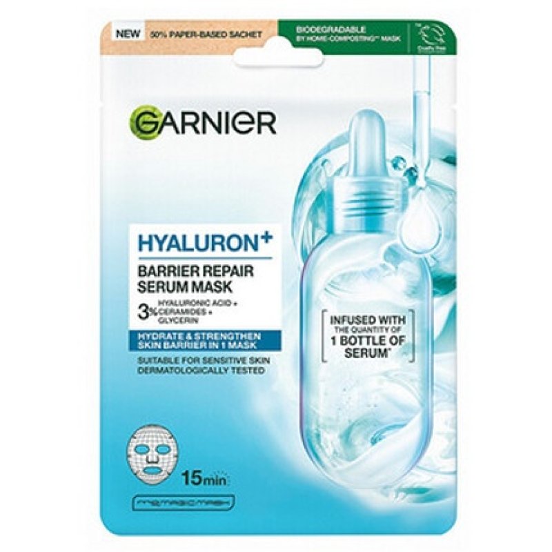 Garnier Hyaluron Barrier Repair Serum Mask - Hydrating Face Mask 28g