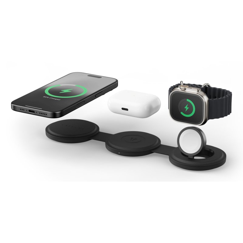 OntheGo Wireless Charger mit QI2, Schwarz, 3 in 1, 15W, ST-QTG31K