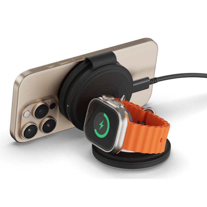 OntheGo Wireless Charger mit QI2, Schwarz, 3 in 1, 15W, ST-QTG31K