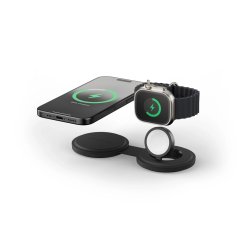 Satechi OntheGo Wireless Charger mit QI2, Schwarz, 2 in 1, 15W, ST-QTG21K