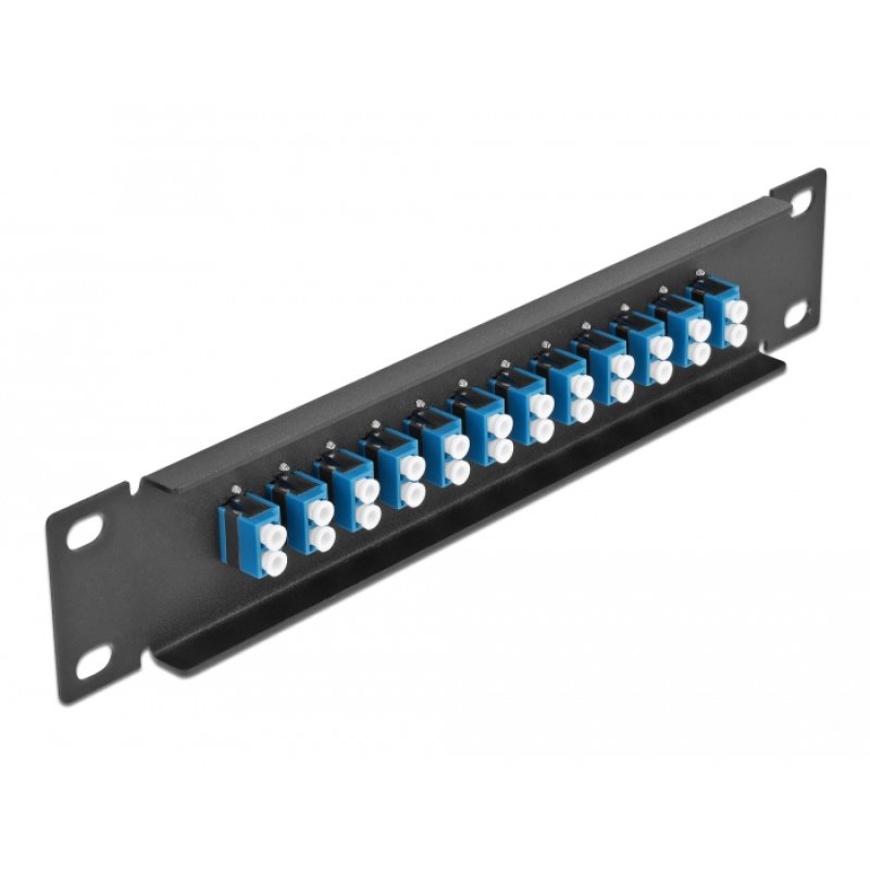Delock 10? LWL Patchpanel 12 Port LC Duplex blau 1 HE schwarz