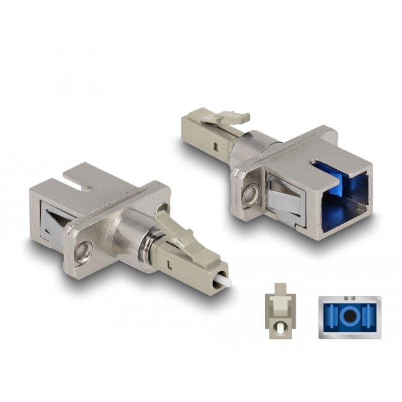 Delock LWL Hybrid Kupplung LC Simplex Stecker zu SC Simplex Buchse beige