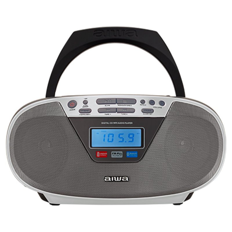 Aiwa BBTU-400SL portable stereo system Analog & digital 6 W FM Silver MP3 playback