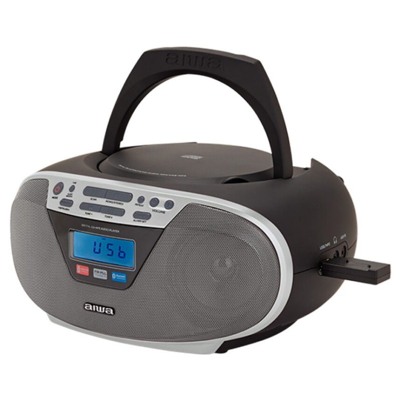 Aiwa BBTU-400SL portable stereo system Analog & digital 6 W FM Silver MP3 playback