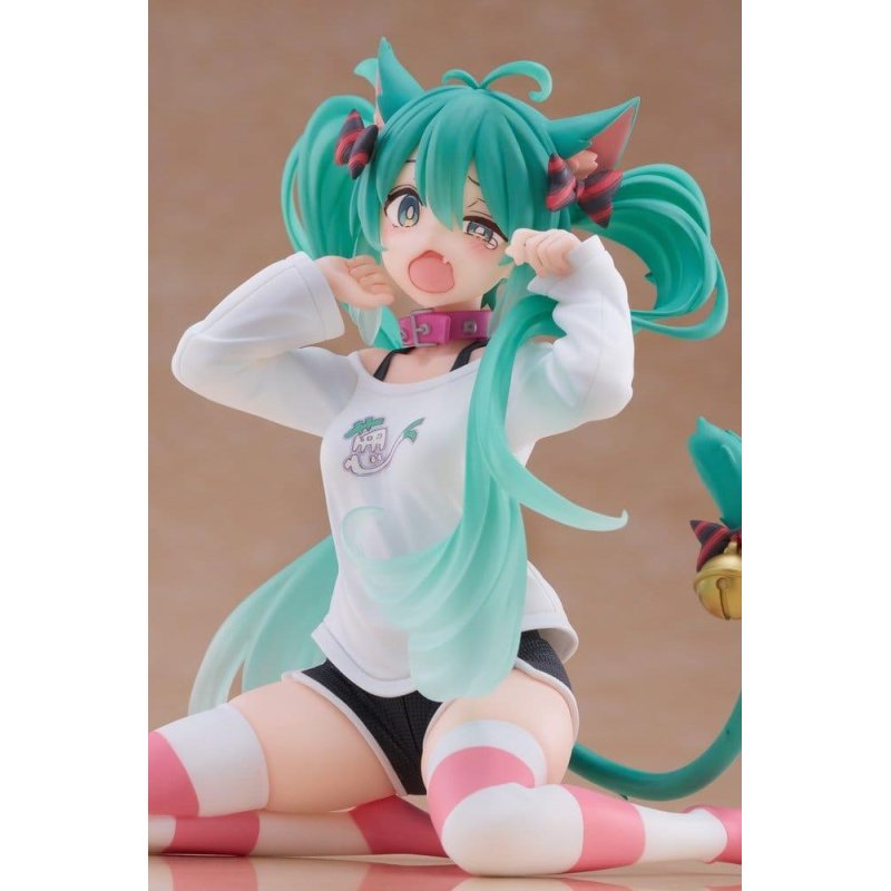HATSUNE MIKU - Miku "Cat Ear t-Shirt" - Statuette Desktop Cute 13cm
