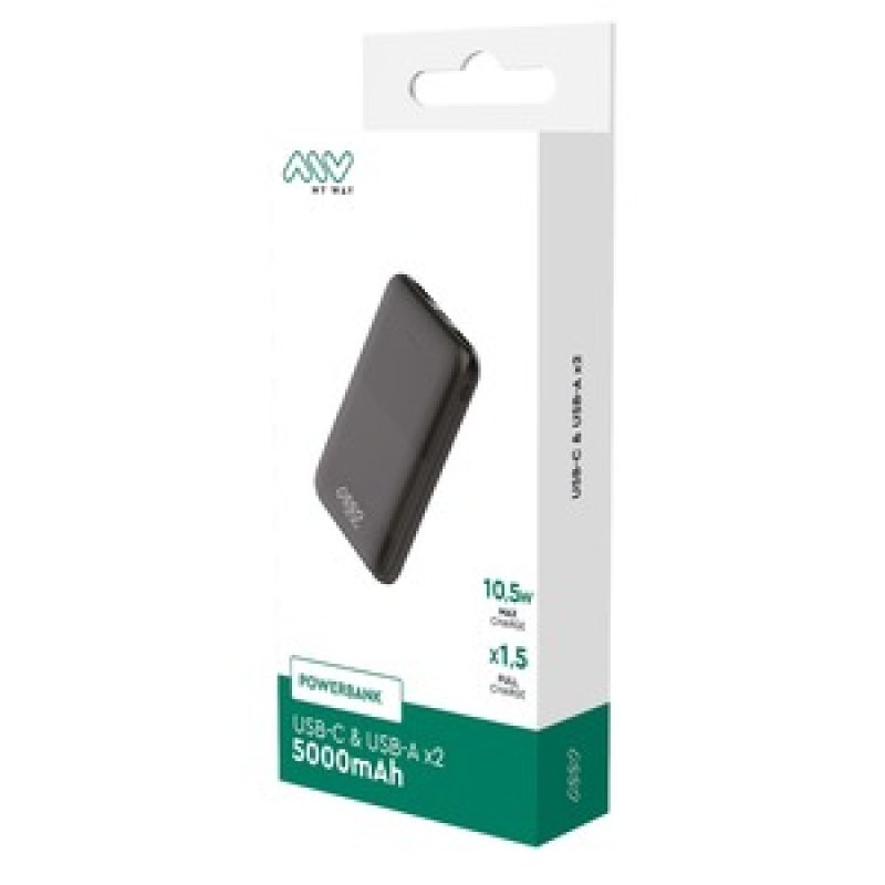 MYWAY POWERBANK 2 USB 5000mAh NOIR