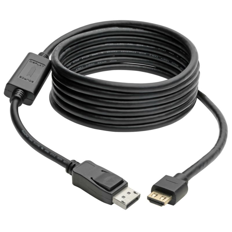 Tripp Lite P582-010-HD-V4A DisplayPort 1.4 to HDMI Active Adapter Cable (M/M), 4K 60 Hz, 4:4:4, HDR, HDCP 2.2, 10 ft.