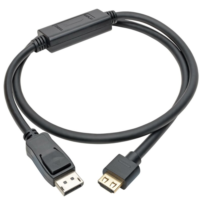 Tripp Lite P582-003-HD-V4A DisplayPort 1.4 to HDMI Active Adapter Cable (M/M), 4K 60 Hz, 4:4:4, HDR, HDCP 2.2, 3 ft.