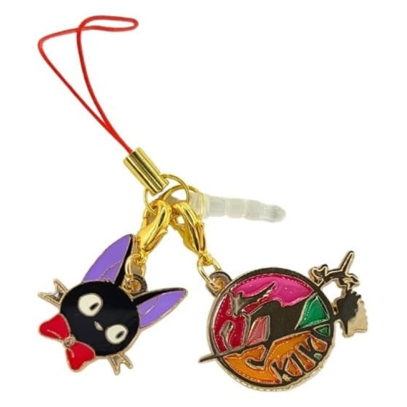 Kiki's Delivery Service Keychain Stained Glass Style Jiji Gold