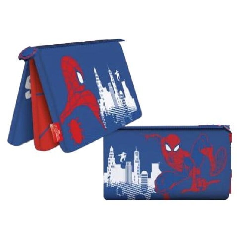 Spider-Man Multi-Pouch Pencil Case Red, White and Blue Display (6)