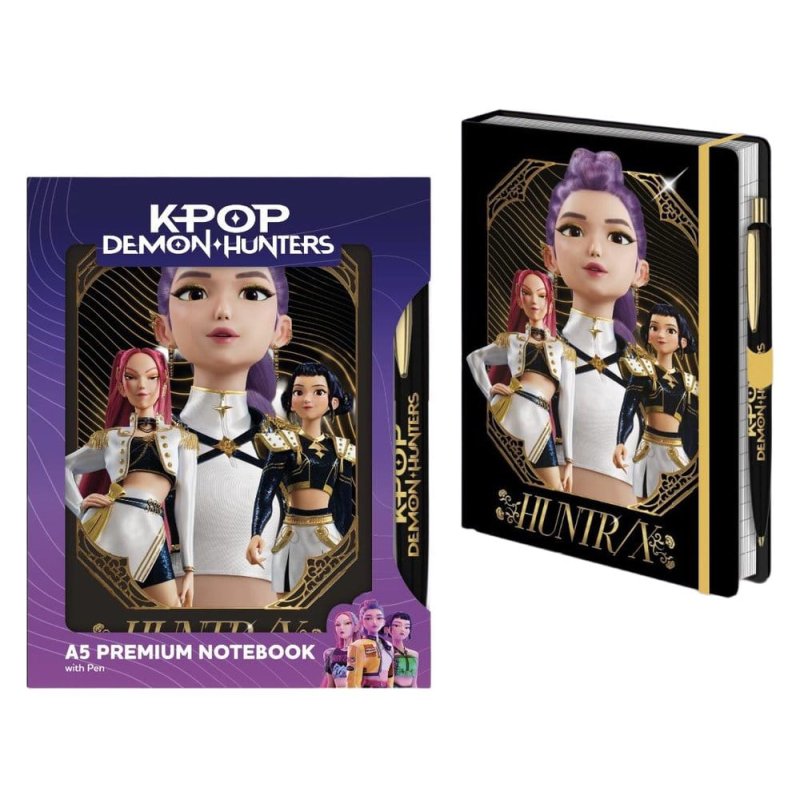 KPop Demon Hunters Notebook with Pen A5 Premium Golden