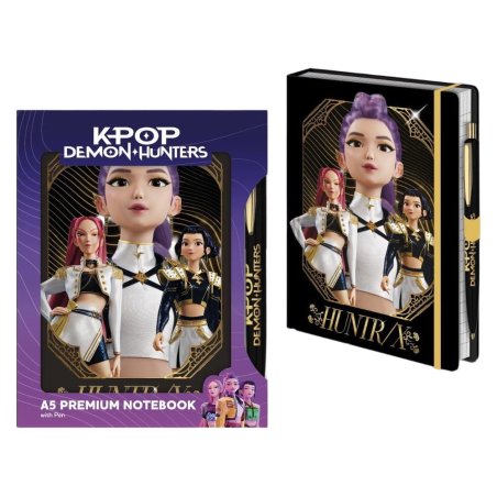 KPop Demon Hunters Notebook with Pen A5 Premium Golden