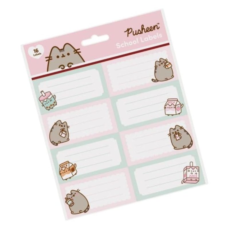 Pusheen School Labels Sips