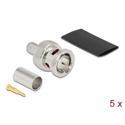 DELOCK BNC Stecker zum Crimpen RG59 mit passendem Schrumpfschlauch