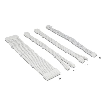 Delock PSU Verlängerungskabel Set 30 cm 5-teilig Sleeved mit Kabelkämmen