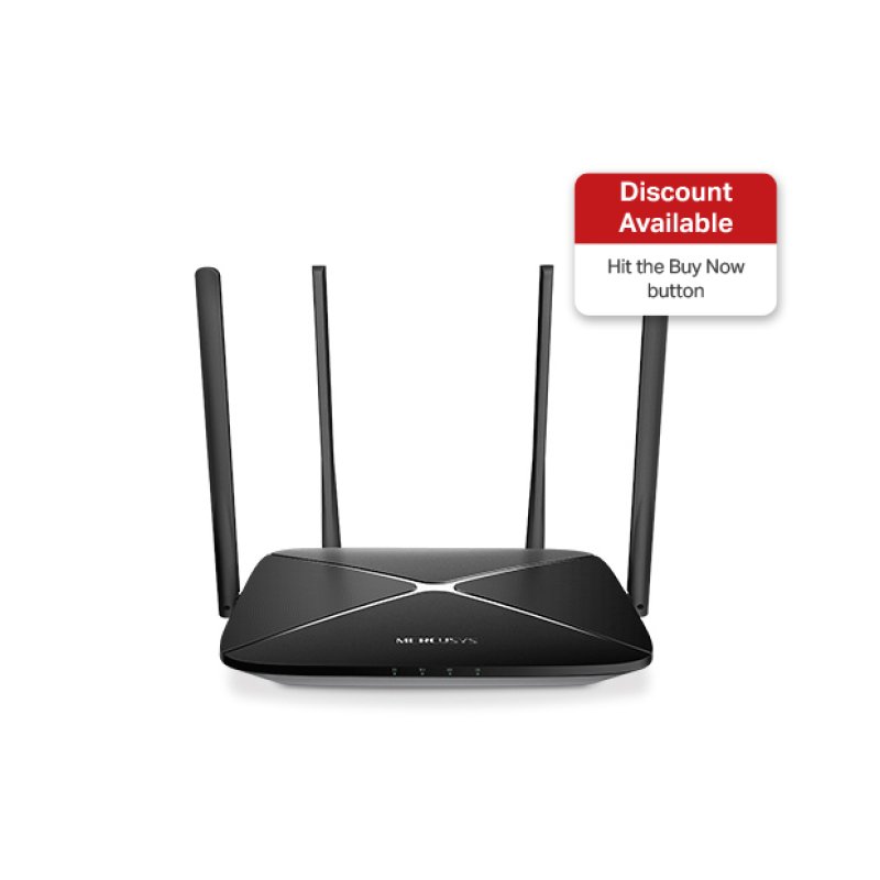 Mercusys AC12G routeur sans fil Gigabit Ethernet Bi-bande (2,4 GHz / 5 GHz) Noir