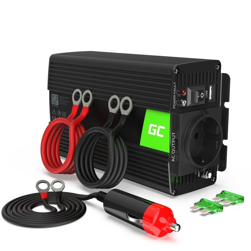 Green Cell INV17 adaptateur de puissance & onduleur Auto 500 W Noir