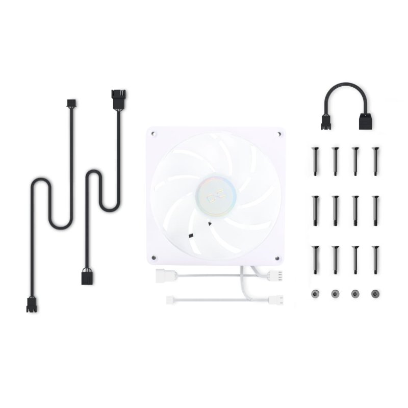 Alphacool Apex Stealth Metall Aurora Lüfter 2000rpm Weiß (140x140x25mm)