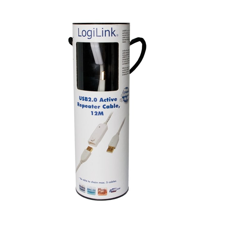 LogiLink 12m USB 2.0 câble USB USB A 0,48 Gbit/s Blanc
