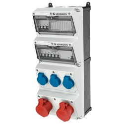 MENNEKES 940002 prise de courant Type F Noir, Bleu, Rouge, Blanc