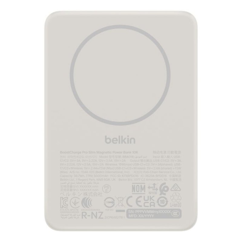 Belkin BPD018HQSA power bank 10000 mAh Wireless charging Sand