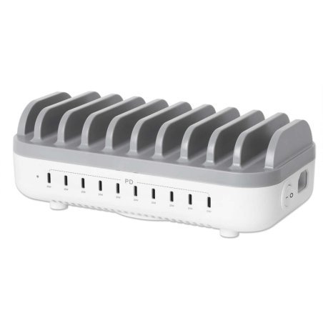 MANHATTAN 10-Port USB-Power Delivery-Ladestation 200W