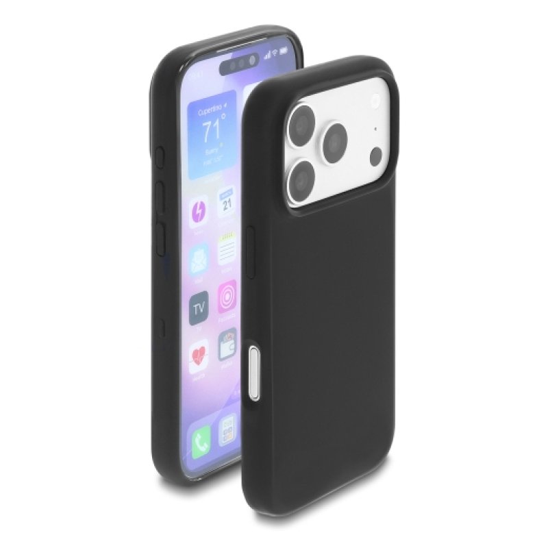 DeLOCK Protective Case for iPhone 17 Pro compatible with MagSafe made of soft-touch silicone black