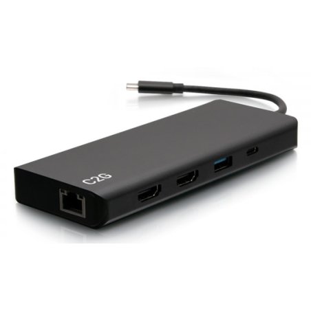 C2G Station d’accueil USB-C 9-en-1, double écran avec HDMI, Ethernet, USB, audio 3,5 mm et puissance électrique