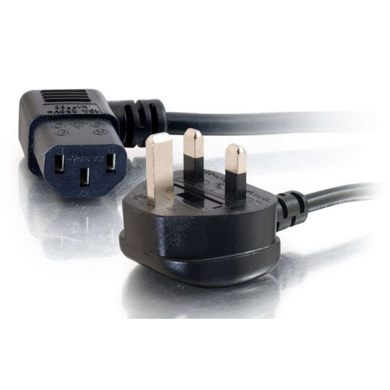 .5M 90 UK Power Cord IEC320C13R BS1363