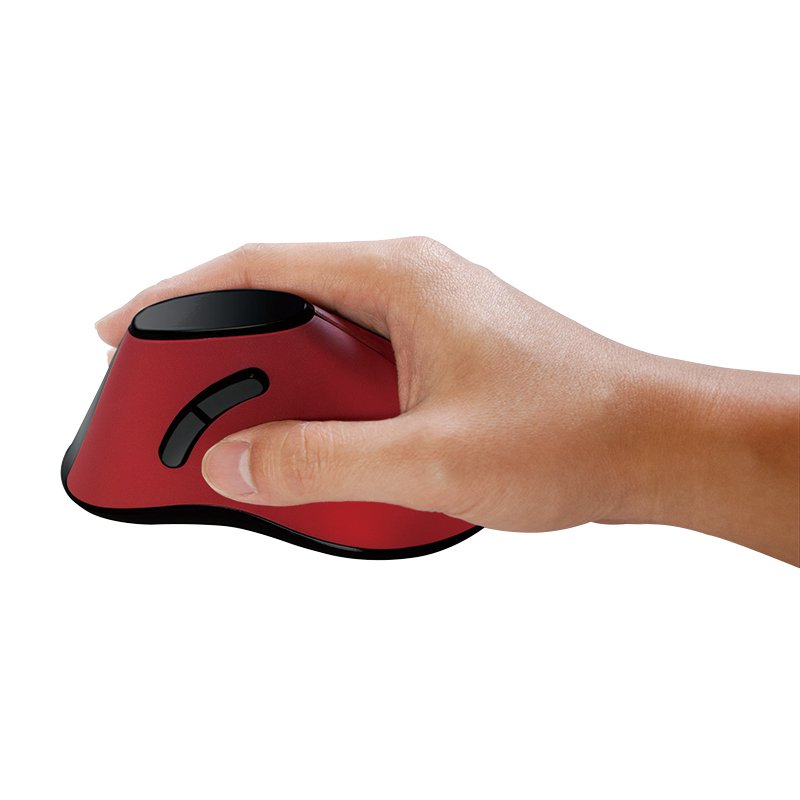 Logilink Maus, ergonomisch vertikal, Funk 2.4 GHz, rot