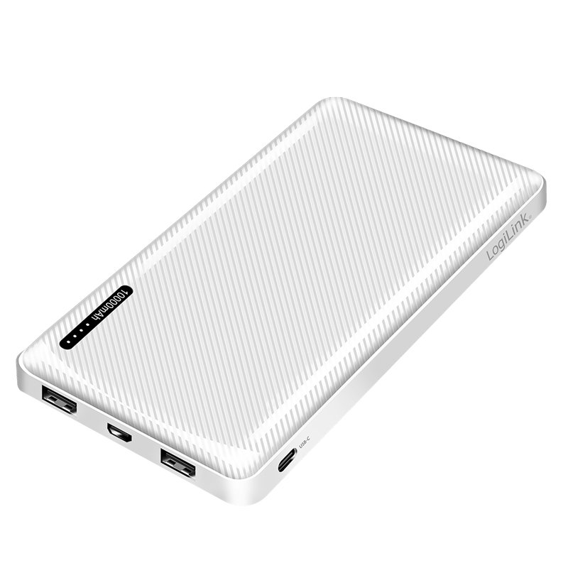 LogiLink Power Bank 10000mAh 1xUSB-C 2x USB-A White