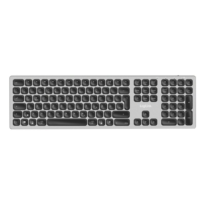 LogiLink ID0213 clavier maison/bureau RF sans fil Bluetooth QWERTZ Allemand Gris