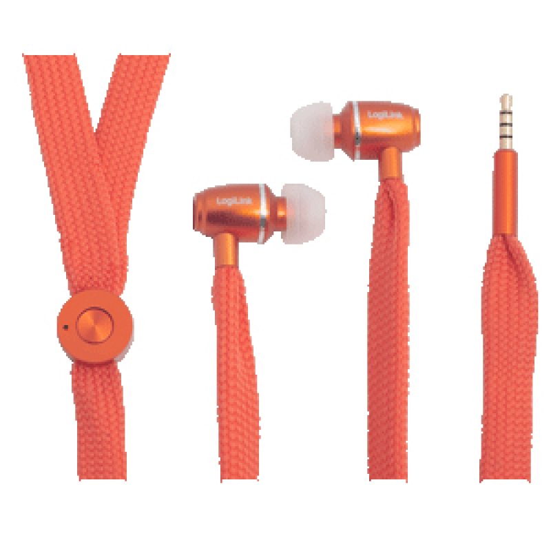 Logilink Stereo In-Ear Headset, mit Mikro, 1x 3,5mm, orange