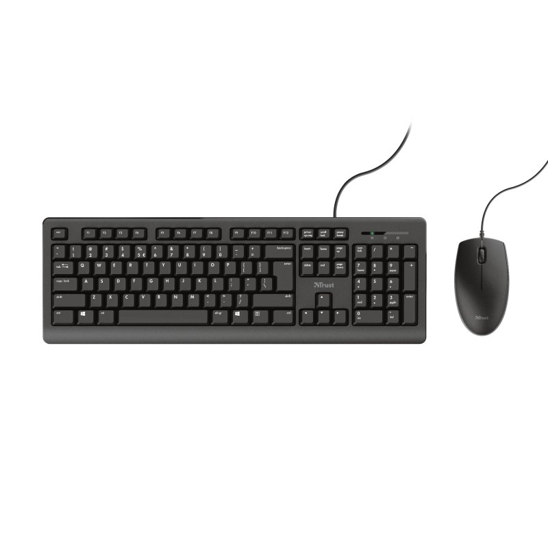 Trust TKM-250 clavier Souris incluse USB QWERTZ Allemand Noir